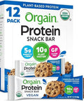 Orgain Organic Vegan Protein Bars Chocolate Chip Cookie Dough 10G Plant Based Protein Low Calorie Healthy Snacks No Lactose Or Soy Ingredients Gluten Nongmo 1.41 Oz (Pack Of 12)