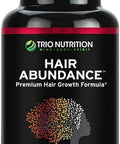 Trio Nutrition Hair Abundance Natural Vitamin Supplement For Hair Growth, Strong Nails And Smooth Skin Boosted With Collagen, Keratin, Zinc & Selenium Biotin 10000Mcg 30 Day Supply