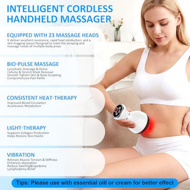 Connova Lym-Phatic Dr-Ainage Massager -Body Scul-Pting Machine With 30-Level Micro-Current Light Heat & Vib-Ration For Legs Arms & Belly Body Helps Reduce Str-Etch Marks & Cell-Ulite