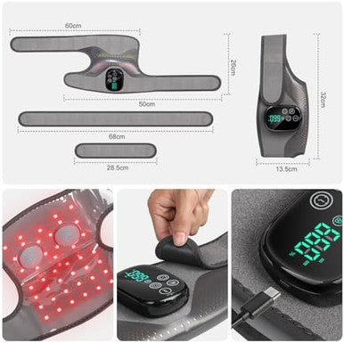 Galax Pro Knee Electric Massager With Heat Cordless Heated Knee Massage For Pain Relief With 3 Heating Levels 6 Vibration Modes Led Screen & Adjustable Strap