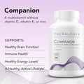 Theralogix Companion Multivitamin and Mineral Supplement 90Day Supply Supplement for Women and Men Without Iron Vitamin D or Vitamin K B Vitamins Zinc and Magnesium NSF Certified 90 Tablets