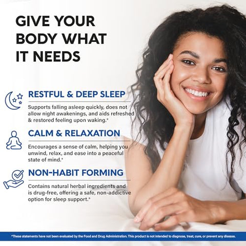 Nutraharmony Sleeping Pills For Adults 550Mg - Melatonin 3Mg Valerian Root For Sleep L-Theanine Magnesium - Natural Sleep Aid Supplement - Non-Habit Forming Rest Support - Made In Usa - 1/Day 2 Month Supply
