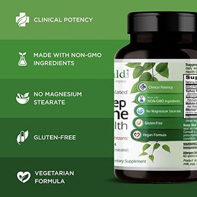 Emerald Labs Deep Immune Health - Immune Support Supplement With Maitake Gold Mushrooms, Meriva Turmeric & Astragalus Extract - 60 Vegetable Capsules (30-Day Supply)