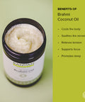 Banyan Botanicals Brahmi Oil With Coconut Base Organic Massage Oil With Bacopa & Gotu Kola For Enhanced Focus, Calm Nervous System & Healthy Hair Growth 4 Oz Non Gmo Sustainably Sourced Vegan