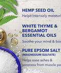 Dr Teal's Pure Epsom Salt, Cannabis Sativa Hemp Seed Oil, 3 lb (Pack of 4)