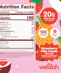 Wellah Clear Whey Protein Isolate Powder (Strawberry Pi A Colada) 30 Servings - 20G Of Protein 100 Calories Sweetened With Stevia