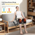 Comrelax Knee Massager With Heat & Air Compression Heated Knee Brace Wrap Knee Heating Pad For Arthritis Joint Pain 4 Modes 3 Intensities 3 Heat Levels Leg Massager With Lcd Controller (No Battery)