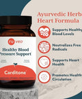 R-U Ved Carditone - Natural Heart Health Supplement For Women & Men Bp Formula Holistic Heart Support With Rauwolfia Arjuna Calcium And Magnesium - 30 Vegetarian Caplets (Pack Of 1)