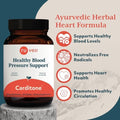 R-U Ved Carditone - Natural Heart Health Supplement For Women & Men Bp Formula Holistic Heart Support With Rauwolfia Arjuna Calcium And Magnesium - 30 Vegetarian Caplets (Pack Of 1)