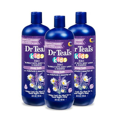 Dr Teal'S Kids 3In1 Bubble Bath Body Wash & Shampoo With Melatonin & Essential Oils Boost & Re Elderberry With Vitamin C