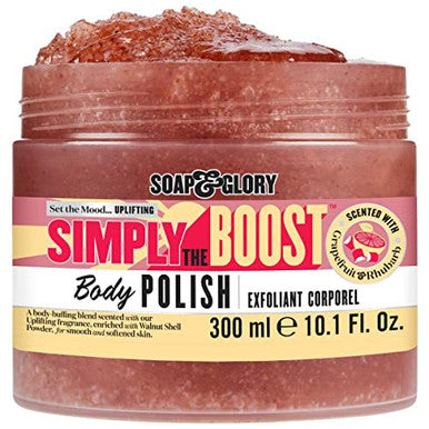 Soap & Glory Simply The Boost Exfoliating Body Scrub - Smoothing & Buffing Body Scrub - Body Polish With Vitamin B5 Vitamin C & Vitamin E (300Ml)