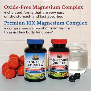 Vitalitown Ultimate Magnesium Bundle (Pack Of 2) Magnesium 4-In-1 Complex (Item 1) & Magnesium 10-In-1 Complex (Item 2) 120 + 90 Capsules