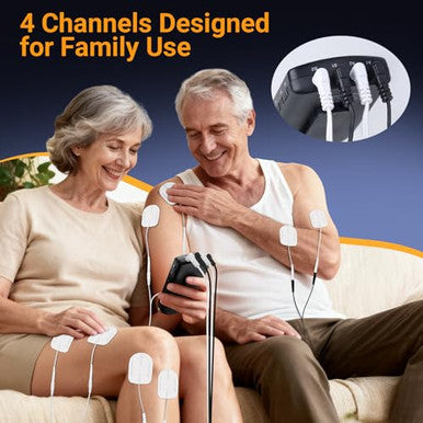 Comfytemp 4 Outputs Tens Unit For Sciatica Cover Multiple Parts Fsa Hsa Eligible Rechargeable Ems&Massage Tens Unit Muscle Stimulator For Pain Relief With 24 Modes And Diy For Back Shoulder Neck