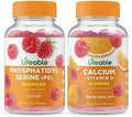 Lifeable Phosphatidylserine (Ps) + Calcium With Vitamin D Gummies Bundle Great Tasting Vitamin Supplement Gluten Gmo Chewable Gummy
