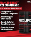 Pescience Prolific-1 Pre Workout Powder For Men & Women With L-Citrulline Nitric Oxide Booster Energy Powder & Nootropic For Focus â€“ Preworkout Without Beta Alanine â€“ 25 Scoops Red Razz Candy
