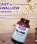 Bluebonnet Nutrition Multi One (Iron ) Vegetable Capsules Complete Full Spectrum Multiple B Vitamins General Health Gluten Milk Kosher 120 Count
