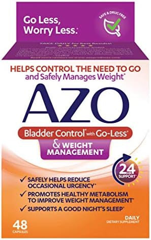 Azo Bladder Control With Goless & Weight Management Dietary Supplement & Dual Protection Urinary + Vaginal Support