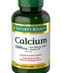 Nature's Bounty Calcium 1200 Mg With Vitamin D3 Bone Health & Immune Support 1000 Iu 220 Softgels