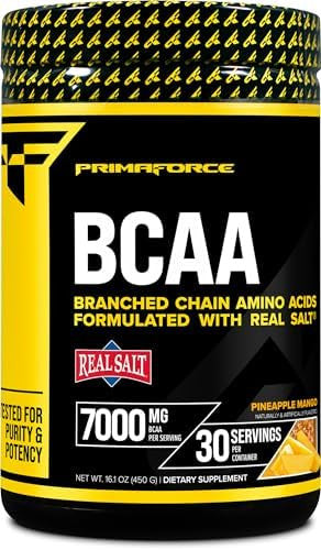 Primaforce Bcaa Powder (Watermelon) 7000Mg 2:1:1 Bcaas 30 Servings Postworkout Recovery Drink With Amino Acids And Real Salt For Men & Women