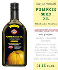Pumpkin Seed Oil 11.83 OZ - Pure Extra Virgin Unrefined Cold Pressed Vegetable Oil for Cooking