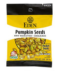 Eden Organic Pumpkin Seeds, Dry Roasted and Salted, Pocket Snacks, 1 Ounce (Pack of 12)