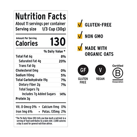 purely elizabeth Vanilla Chocolate Chip, Ancient Grain Granola, Gluten-Free, Non-GMO (6 Ct, 72oz Bulk)