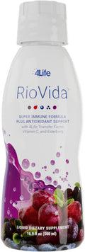 4Life Transfer Factor RioVida Tri-Factor Formula - Liquid Immune System and Antioxidant Support with Vitamin C Elderberry Blueberry and Acai - Single Pack