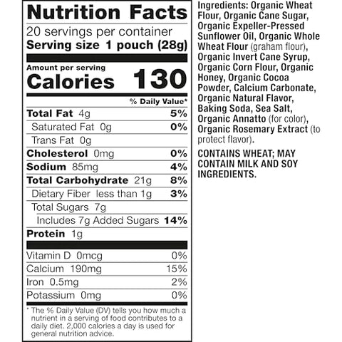 Annie's Halloween Shapes Organic Graham Cracker Snacks, Chocolate and Honey, 20 Pouches, 20 oz
