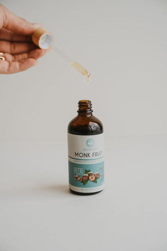 Themix Superfoods Pure Monk Fruit Sweetener Drops Sugar Substitute Zero Calories Zero Net Carbs. 120 Ml. No Other Ingredients Just Monk Fruit Syrup