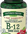 Nature's Truth Sublingual Methylcobalamin B-12 5000mcg Tabs, Berry 60 ea (Pack of 3)