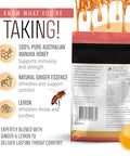 Berringa Australian Manuka Honey Lozenges, Ginger Lemon, MGO 900+, 5.3 oz, 30 count