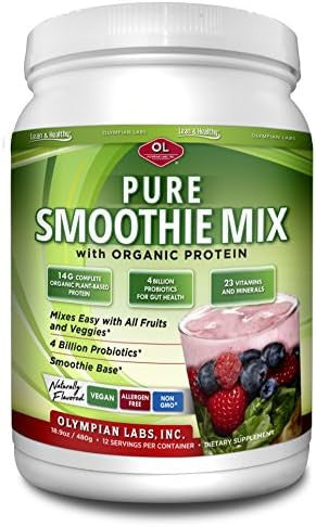 Olympian Labs Pure Smoothie Mix Pea Protein Powder Plus Probiotics Vitamins Minerals Cla & Flax Seed.