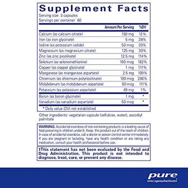 Pure Encapsulations Mineral 650 180 vcaps