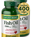 Nature'S Bounty Fish Oil Dietary Supplement With 360Mg Omega-3 Supports Heart Health 1200Mg 200 Softgels (Pack Of 2)