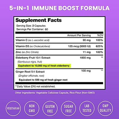 Nutrachamps Elderberry And Vitamin D3+K2 Capsules Bundle