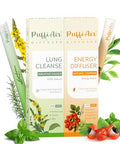 Puffiair Herbal Diffuser Duo Detox And Energy Diffuser Pens With Extract Of Mullein And Natural Caffeine 100 Natural Swap Home & Work Duo 600 Uses Each