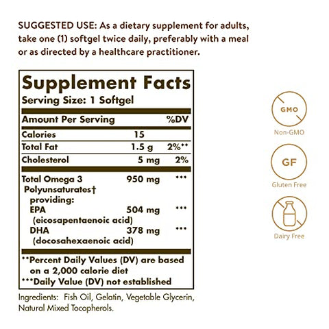 Omega-3 950 Mg Solgar 50 Softgel