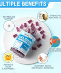 Calcium Magnesium Zinc Gummies With Vitamin D3 & K2 - High Potency Enhanced Absorption -60 Orange Gummies Flavored