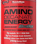 Musclemeds Amino Decanate Energy Pre Intra Workout Drink Essential Amino Acids Bcaas High Leucine Glutamine Muscle Recovery Strawberry Kiwi 30 Servings