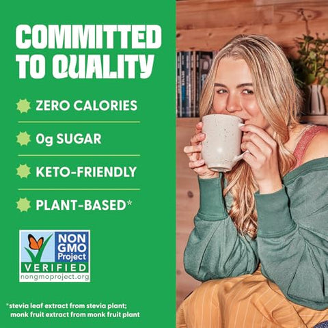 Whole Earth Stevia, Monk Fruit & Allulose 40ct Packets, Zero Calorie Sugar Substitute, Keto-Friendly, Non-GMO, No Erythritol, Erythritol-Free, 40 Count, 12-Pack