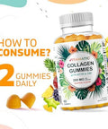Vitamatic 2 Packs Hydrolyzed Collagen Gummies With Vitamin C, Zinc And Biotin, 200 Mg - 60 Gummies (Total 120 Count)