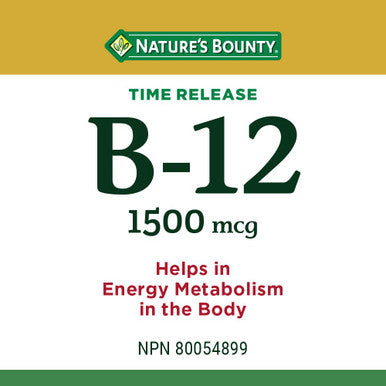 Nature's Bounty Time Release B-12 1500Mcg 80 Tablets