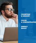 Nootropic Brain Booster Relief with Copper & Vitamin C - Dietary Supplement -for Mental Performance - Energy, Focus, and Memory Support - Gluten & GMO Free - 60 Vegan Capsules