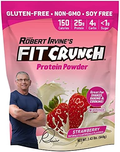 Fit Crunch Triblend Whey Protein Keto Friendly Low Calories High Protein Gluten Soy (18 Servings Chocolate Deluxe)