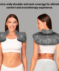 Neck & Shoulder Wrap With Hot & Cold Therapy For Pain Relief, Muscle Relaxation & Stress Reduction + Heated Eye Mask For Dry Eyes & Headaches Comfort Fit Design