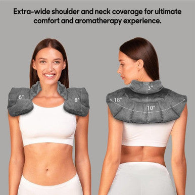 Neck & Shoulder Wrap With Hot & Cold Therapy For Pain Relief, Muscle Relaxation & Stress Reduction + Heated Eye Mask For Dry Eyes & Headaches Comfort Fit Design