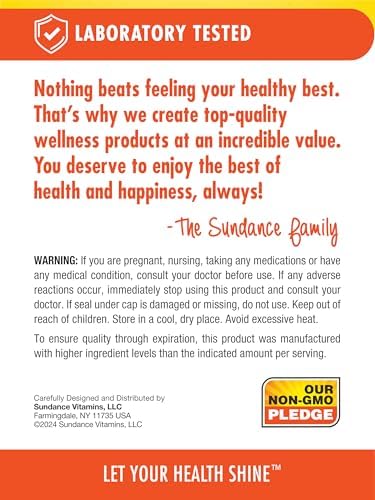 Sundance Vitamin D3 Gummies 2000 IU 48 Count Pineapple Flavor Vegetarian NonGMO and Gluten Free Supplement