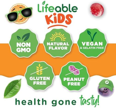 Lifeable Kids Vitamin D3 K2 Gummies 500iu D3 and K2 100mcg Great Tasting D3 and K2 Supplements for Bone Health and Immunity VIT D3 K2 for Kids 60 Gummies