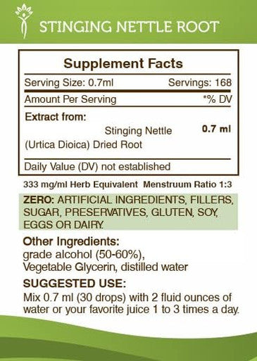 Secrets of the Tribe -Stinging Nettle Root Tincture Alcohol Extract, Stinging Nettle (Urtica Dioica) Dried Root 4 OZ