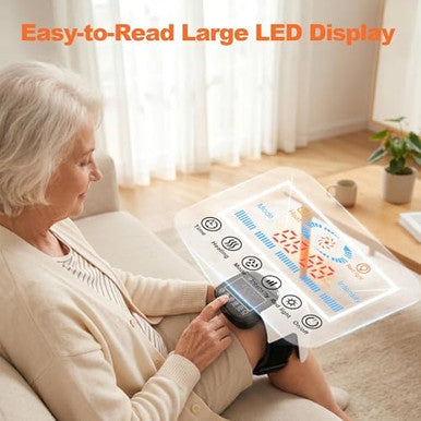 Deity Knee Massager Smart With Heat Vibration 3D Massage Red Light 4-In-1 Cordless Portable Knee Massager With Led Large Screen s For Grandma & Grandpa